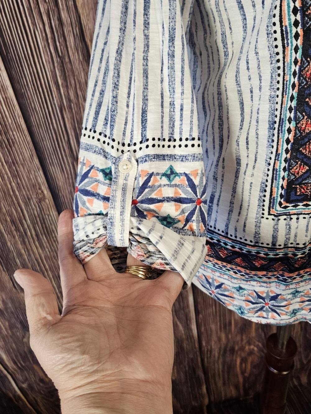 Style & Co Mixed Print Knit Top Plus Size 0X - Picture 4 of 11